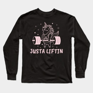 Justa Liftin Unicorn Long Sleeve T-Shirt